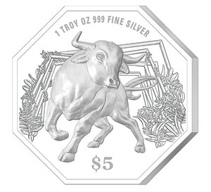 Pièce de monnaie 5 Dollars Singapour 2021 1 once argent BE – Année du Bœuf