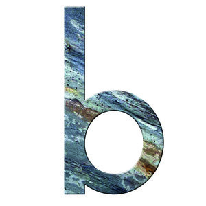 Numéro B - Numéro adhésif pour boîtes aux lettres- Pierre véritable 50 mm  Mauna Loa
