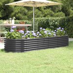 vidaXL Lit surélevé de jardin Acier enduit de poudre Anthracite