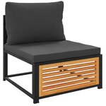 vidaXL Salon de jardin avec coussins 4 Pièces bois d'acacia massif