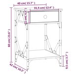 vidaXL Table de chevet chêne sonoma 40x42x60 cm bois d'ingénierie
