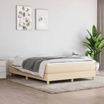 vidaXL Cadre de lit sans matelas crème 140x190 cm tissu