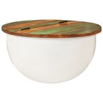 vidaXL Table basse blanc 50x27 cm bois de récupération massif