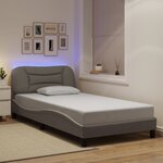 vidaXL Cadre de lit avec LED sans matelas taupe 100x200 cm tissu