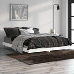 vidaXL Cadre de lit sans matelas blanc 135x190 cm bois d'ingénierie