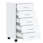 vidaXL Armoire à tiroirs avec roulettes Blanc brillant Bois ingénierie
