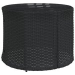 vidaXL Canapé de jardin table coussins demi-rond noir résine tressée