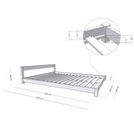 Lit double scandinave COMFY 180 x 200 blanc et naturel