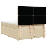 vidaXL Sommier à lattes de lit avec matelas Crème 140x200 cm Tissu