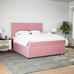 vidaXL Sommier à lattes de lit avec matelas Rose 180x200 cm Velours
