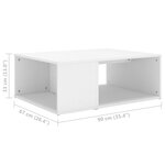 vidaXL Table basse blanc 90x67x33 cm bois d'ingénierie