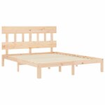 vidaXL Cadre de lit avec tête de lit 160x200 cm bois massif