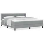 Lit à ressorts vidaXL avec Matelas Gris Clair 180x200 cm Tissu