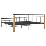 vidaXL Cadre de lit sans matelas métal bois de chêne massif 200x200 cm
