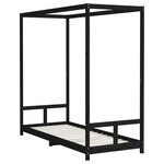 vidaXL Cadre de lit pour enfants noir 80x200 cm bois de pin massif
