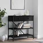 vidaXL Table console noir 75x34 5x75 cm bois d'ingénierie