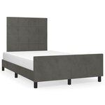 vidaXL Cadre de lit avec tête de lit gris foncé 120x190 cm velours