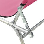 vidaXL Chaise longue pliable avec auvent acier rose magento