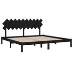 vidaXL Cadre de lit Noir 200x200 cm Bois massif
