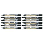 Marqueur permanent maxiflo nlf50 pointe conique 2mm noir x 12 pentel