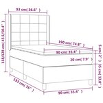 vidaXL Sommier à lattes de lit matelas LED Gris foncé 90x190cm Velours