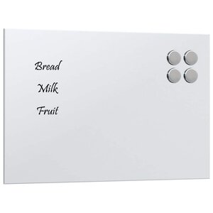 vidaXL Tableau noir magnétique mural Blanc 40x30 cm Verre trempé