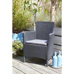 ALLIBERT JARDIN Table 6 personnes Girona Wucker Rond Graphite