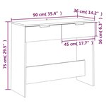vidaXL Table console Chêne fumé 90x36x75 cm Bois d'ingénierie