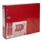 Lot De 3 Classeurs À Levier - Dos De 80mm - Format À Classer A4 - Extérieur En Polypropylène / Intérieur En Papier - Rouge - X 4 - Exacompta