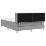 vidaXL Lit à ressorts et matelas gris clair 140x190 cm en tissu