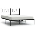 vidaXL Cadre de lit métal sans matelas avec tête de lit noir 120x190cm