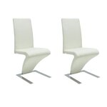 vidaXL Chaises à manger lot de 2 blanc similicuir