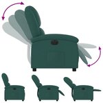 vidaXL Fauteuil inclinable électrique Vert foncé Tissu
