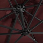 vidaXL Parasol déporté avec lumières LED Rouge bordeaux 250x250 cm
