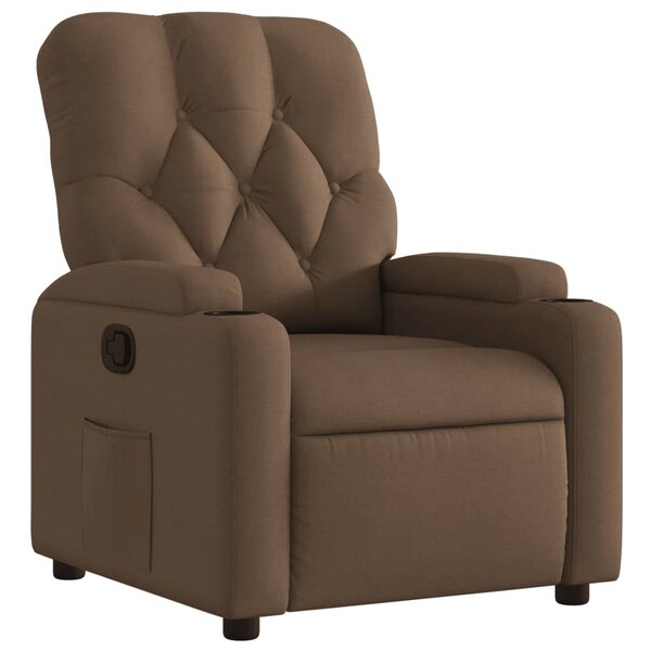 vidaXL Fauteuil inclinable Marron Tissu
