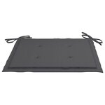 vidaXL Chaises de jardin lot de 2 et coussins anthracite Bois de teck