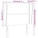vidaXL Tête de lit avec oreilles Vert foncé 83x23x118/128 cm Velours