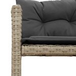 vidaXL Canapé de jardin et table et coussins en forme de L gris clair