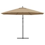 vidaXL Parasol en porte-à-faux avec poteau en aluminium 350 cm Taupe