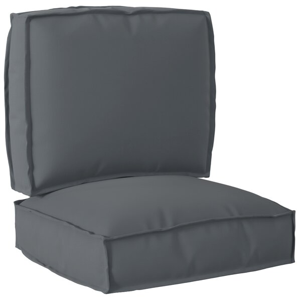 vidaXL Ensemble de coussins en palettes de 2 pièces Anthracite en tissu Oxford