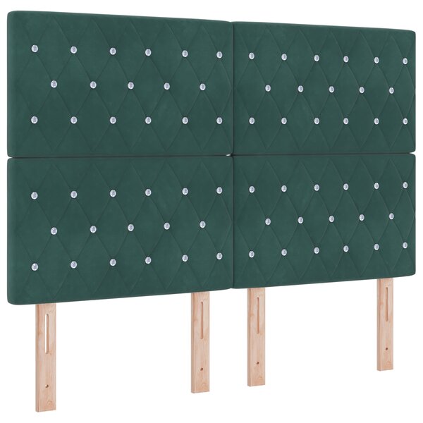 vidaXL Tête de lit LED verte foncée 80 cm Velours