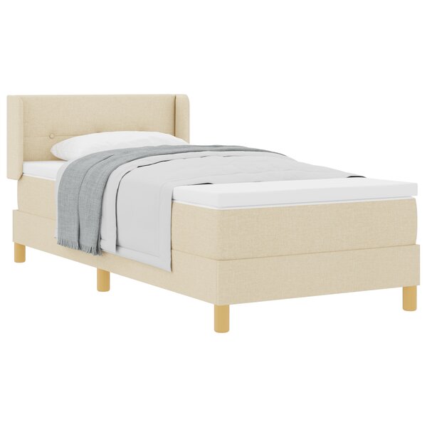 Lit à ressorts vidaXL avec matelas crème 90x200 cm en tissu