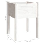 vidaXL Jardinière Blanc 50x50x70 cm Bois de pin massif