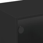 vidaXL Meuble TV avec portes en verre noir 102x37x42 cm
