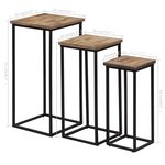 vidaXL Ensemble de tables pour plante 3 Pièces Teck recyclé