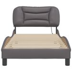 vidaXL Cadre de lit avec LED sans matelas gris 90x200 cm