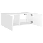 vidaXL Meuble TV mural avec lumières LED blanc 80x35x31 cm