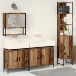 vidaXL Ensemble de meubles de salle de bain 4 pièces - Bois vieilli - Bois reconstitué