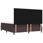vidaXL Lit à ressorts avec matelas et banc marron foncé 180x200 cm en tissu