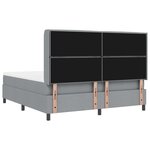 vidaXL Lit avec sommier à ressorts et matelas & éclairage LED Gris clair 180x200 cm Tissu